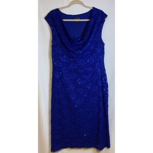 Connected Apparel Royal Blue Lace Dress